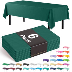 Premium Dark Green Plastic Table Covers | 6 Pack