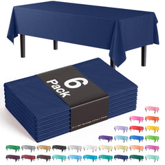 Premium Navy Blue Plastic Table Covers | 6 Pack