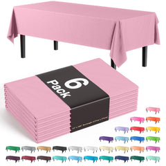 Premium Pink Plastic Table Covers | 6 Pack