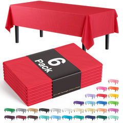 Red Plastic Table Covers | 6 Pack