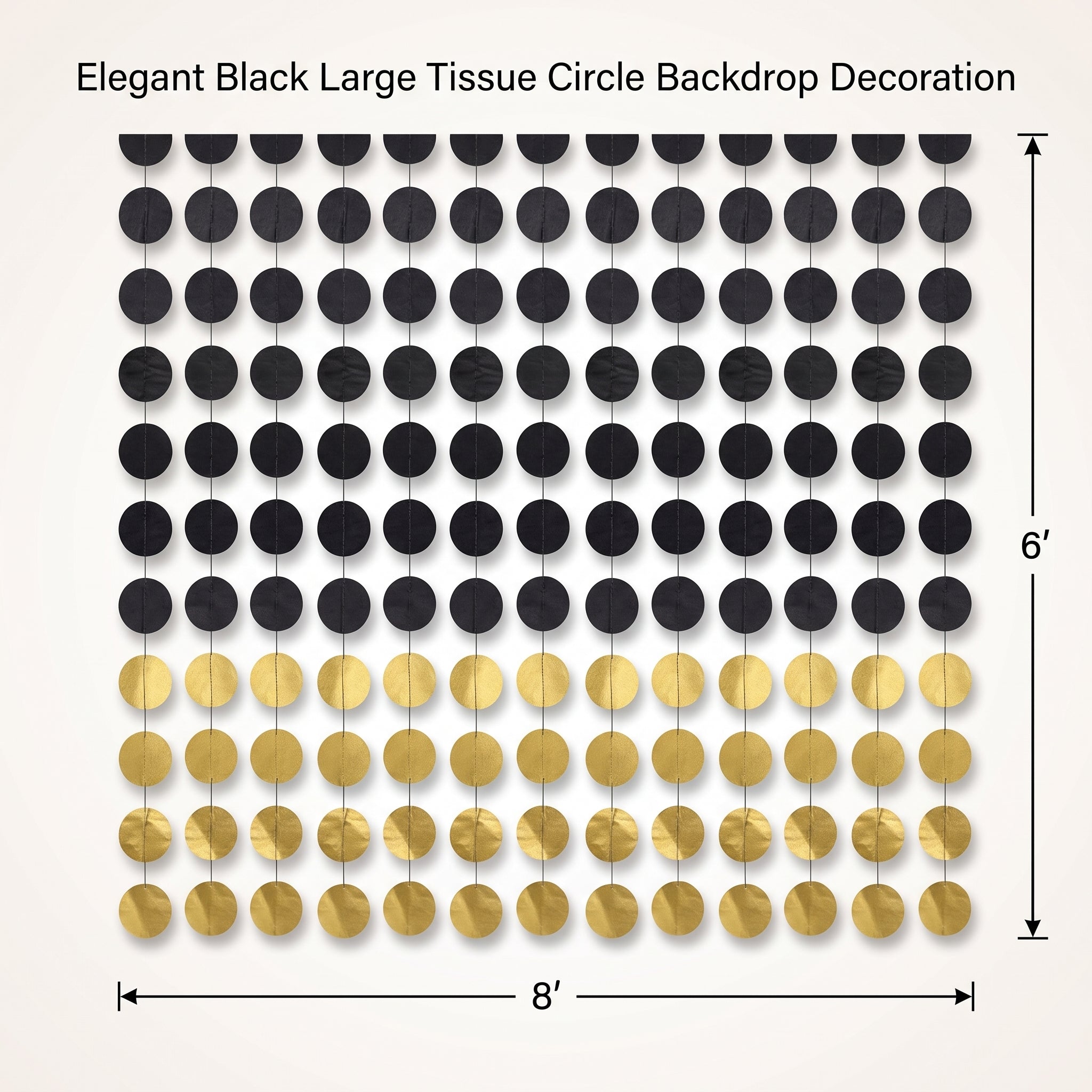 Elegant Black Large Tissue Circle Backdrop Decoration