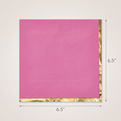 Bright Pink Luncheon Napkins with Hot Stamp - 6.5 in. x 6.5 in.