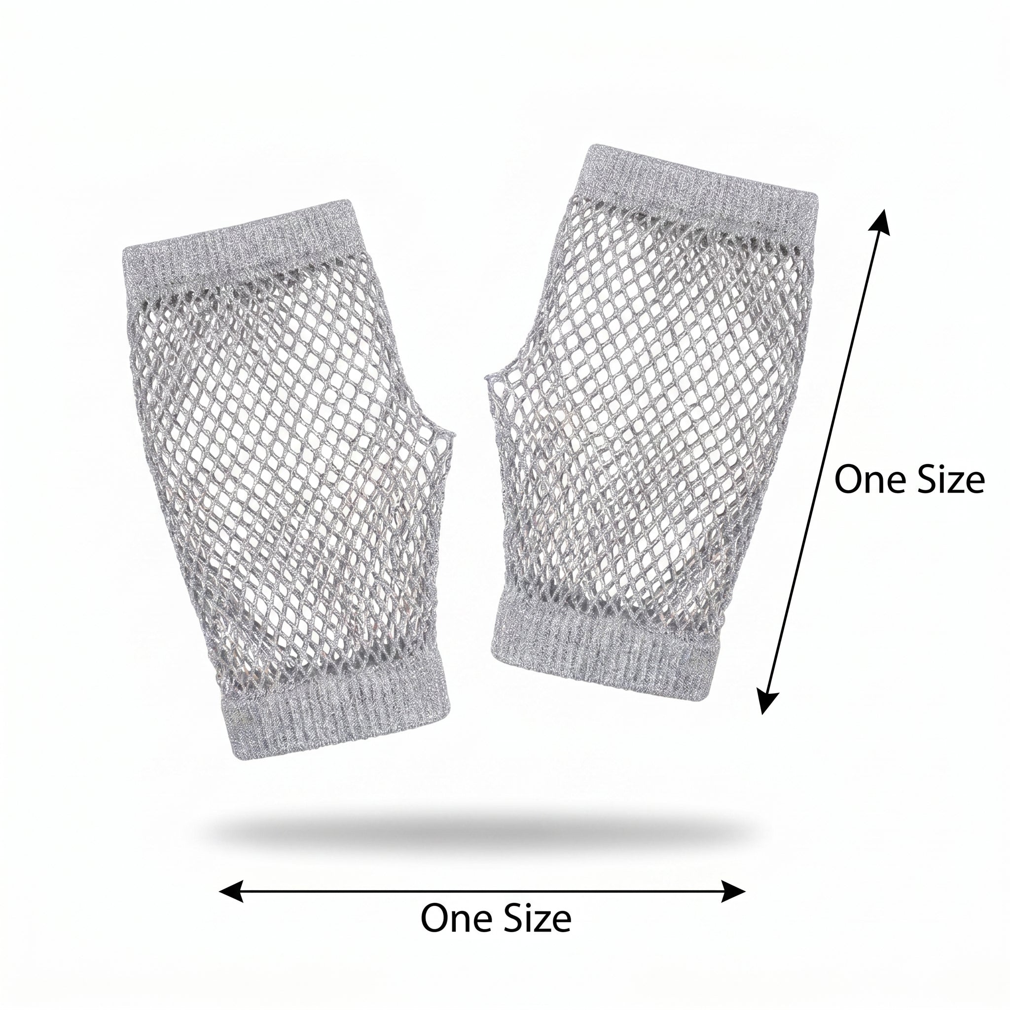 Silver Fishnet Short Gloves - Team Spirit Accessories