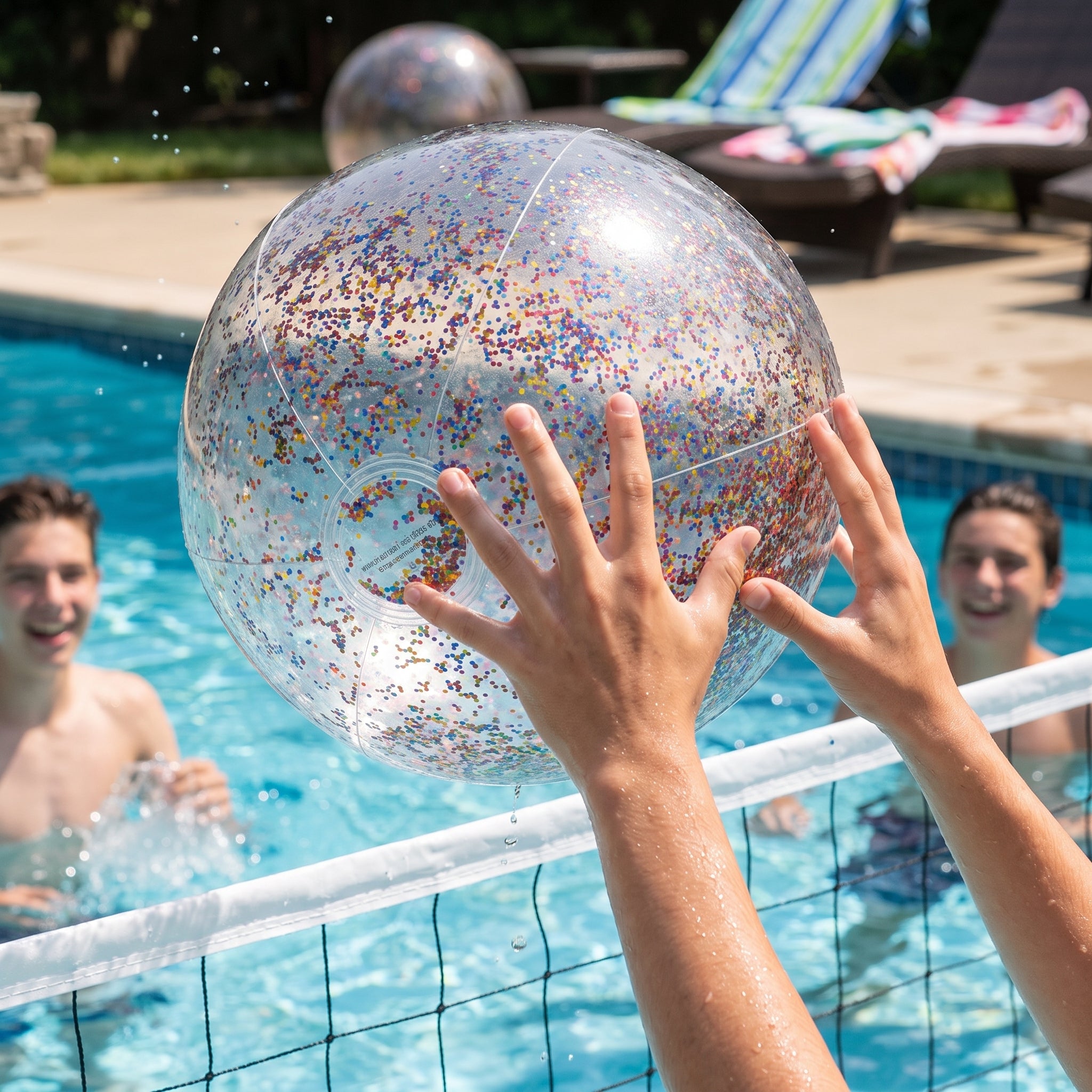 Glitter Sparkle Inflatable Beach Balls - 4 Pack