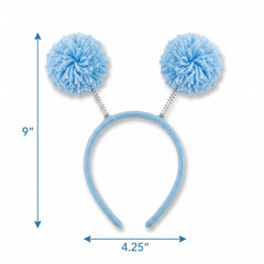 Light Blue Pom Pom Headbopper Headband