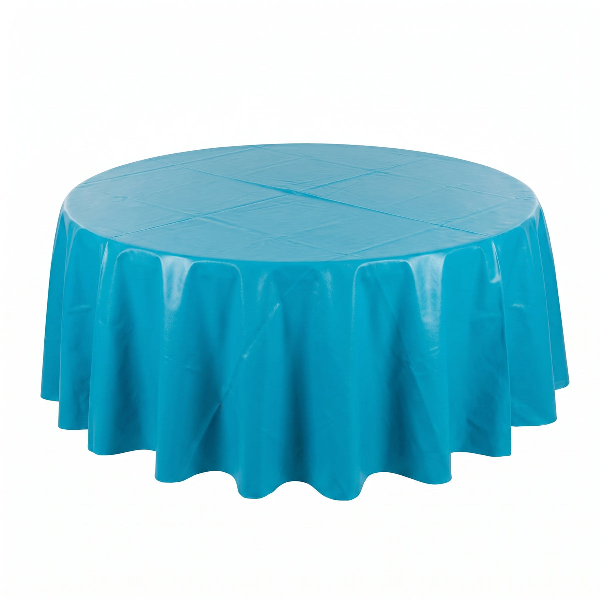 Caribbean Blue Flannel Backed Round Table Cover - 84"