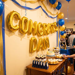 Gold Metallic Foil Letter "N" Balloon - Air Filled
