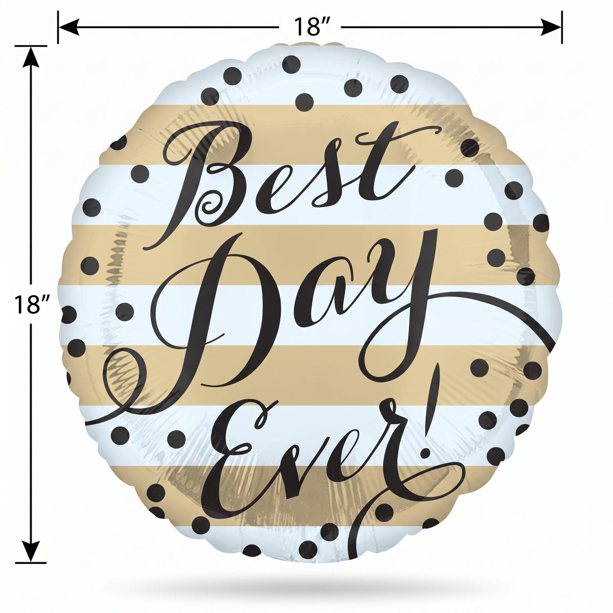 Sparkling Gold "Best Day Ever" Wedding Balloon - 18-Inch
