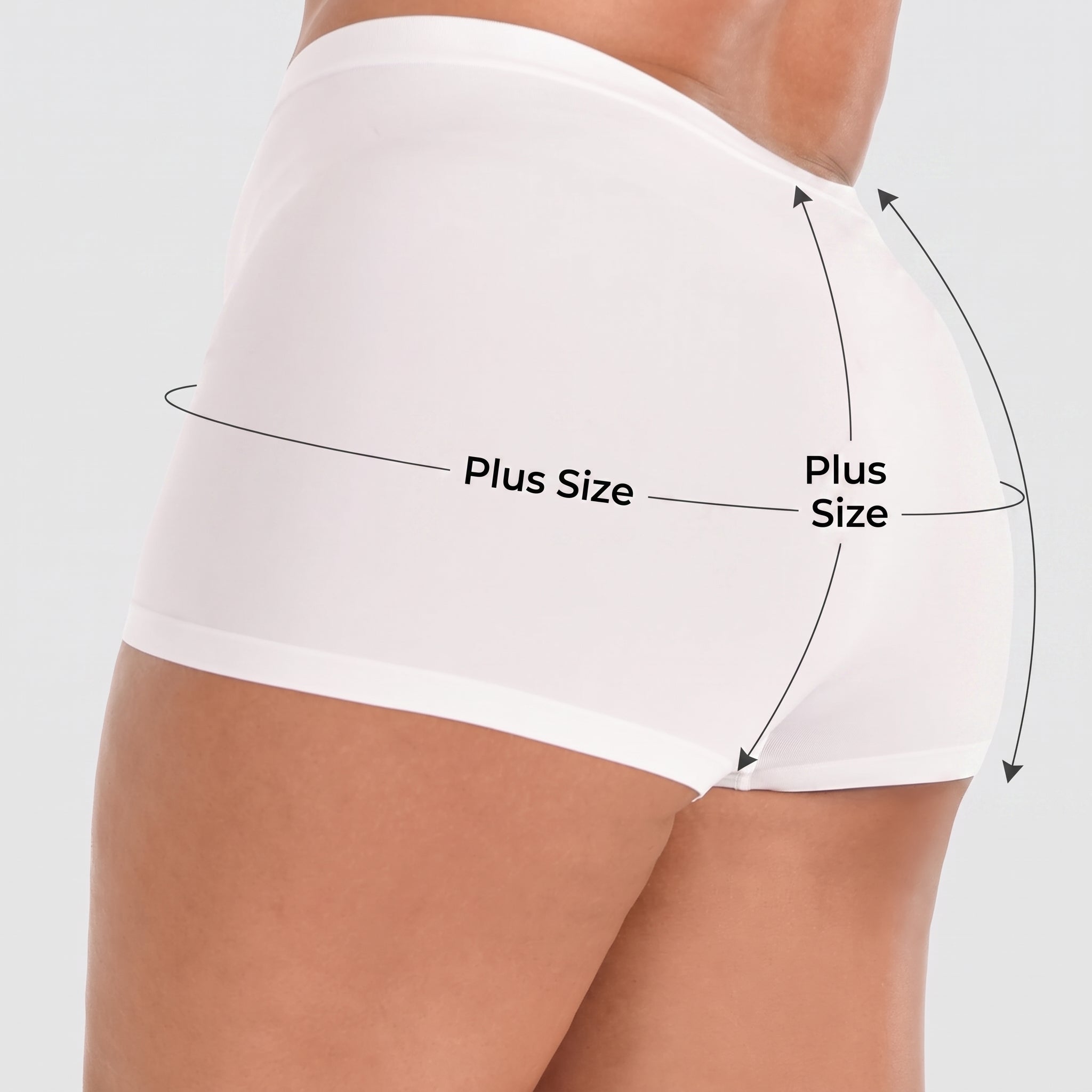 Women's Plus Size White Boyshorts - Halloween Costume Essential