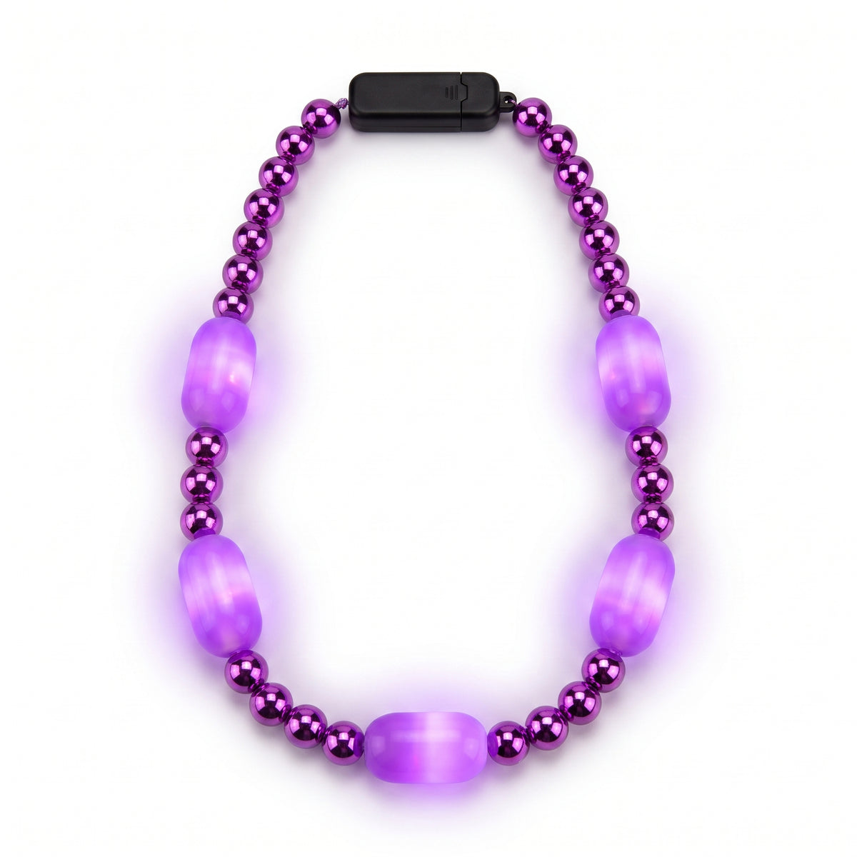Radiant Purple Light-Up Bead Necklace