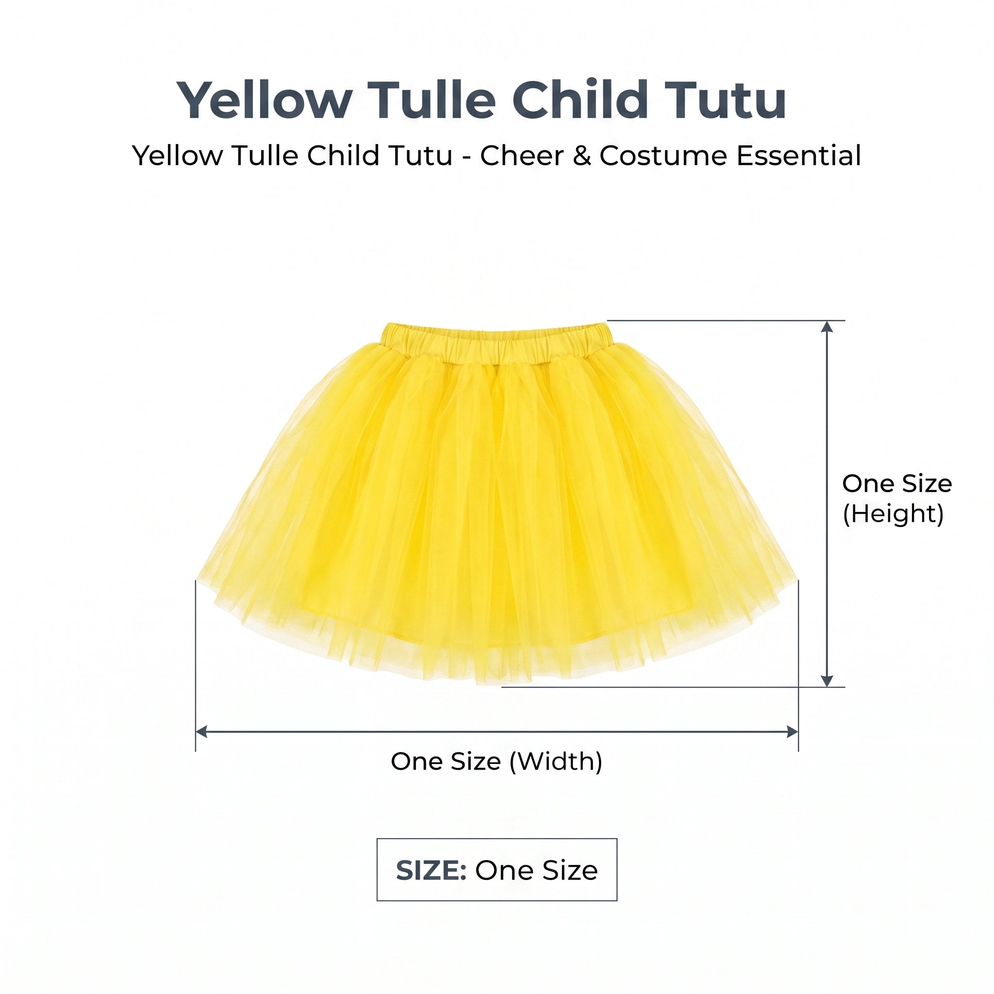 Yellow Tulle Child Tutu - Cheer & Costume Essential