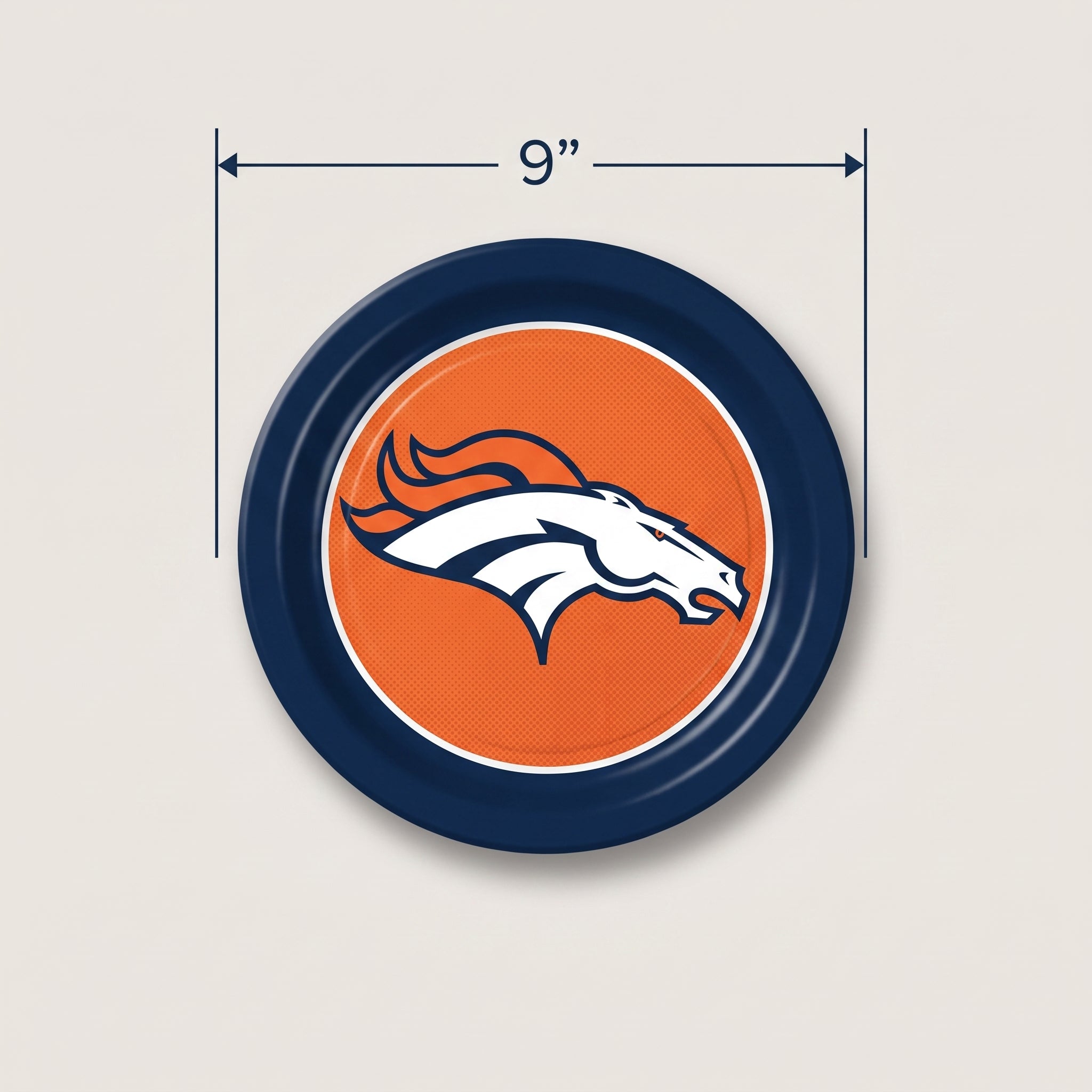 Denver Broncos 9" Round Paper Plates
