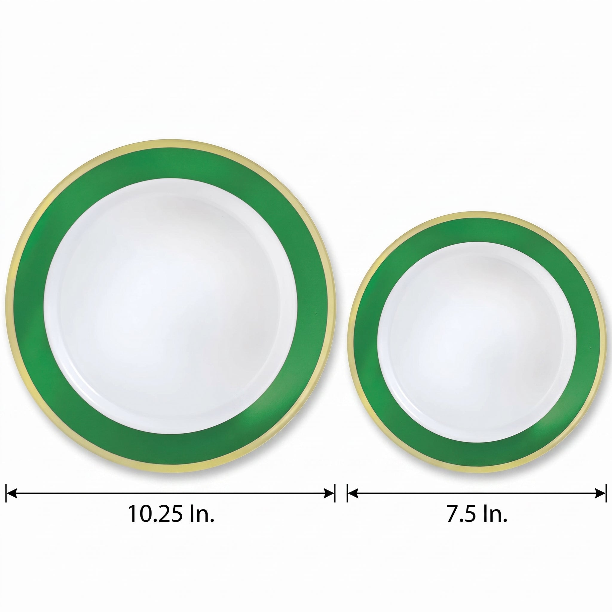 Festive Green Premium Plastic Plates with Elegant Border