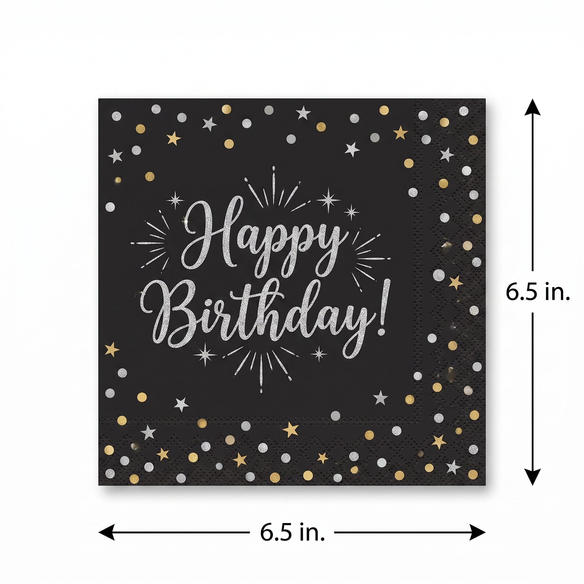 Sparkling Birthday Luncheon Napkins - 6.5 In. x 6.5 In.