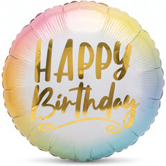 Metallic Ombre Happy Birthday Balloon - 18" Foil