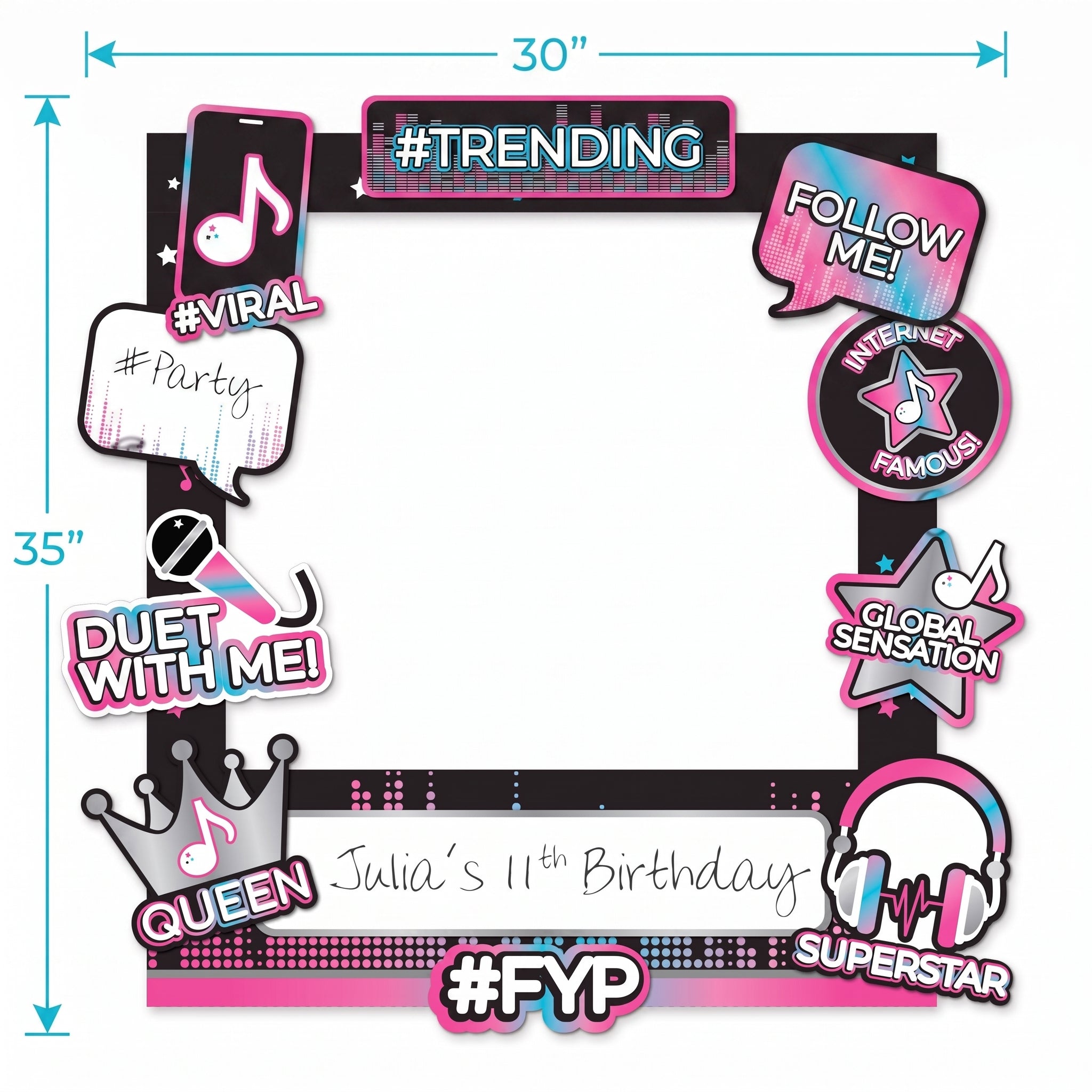 Internet Famous Customizable Photo Frame for Kids' Birthday Parties