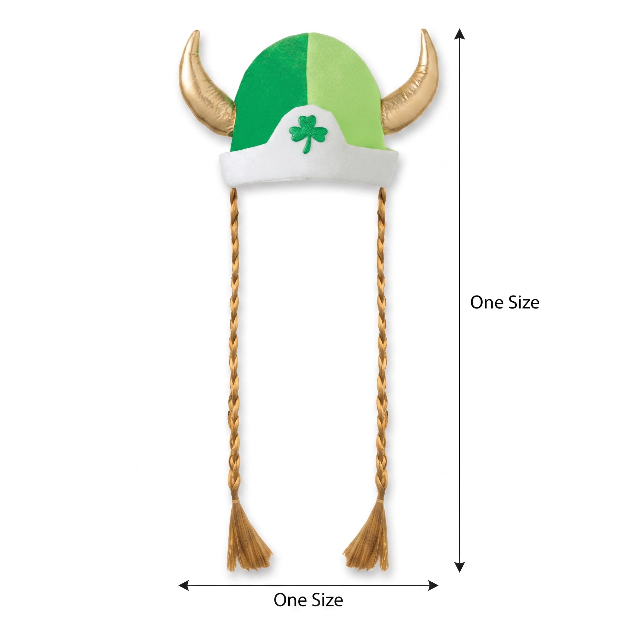 St. Patrick's Day Viking Hat with Shamrock and Braids