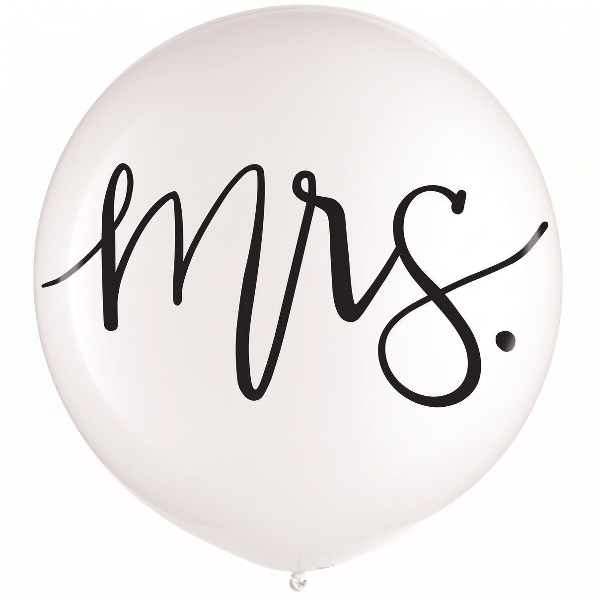 Elegant "Mrs." Wedding Latex Balloon, 24-Inch - White/Black