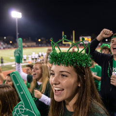Festive Green Tinsel Trim Tiara for Team Spirit