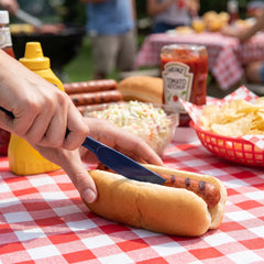 Navy Blue Economy Plastic Knives - 7.5 in.