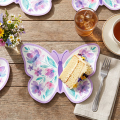 Butterfly Flutter Shaped Dessert Plates - 7-Inch, 8 Pack