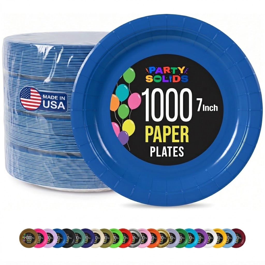 7 in. Dark Blue Paper Plates | Case of 1000