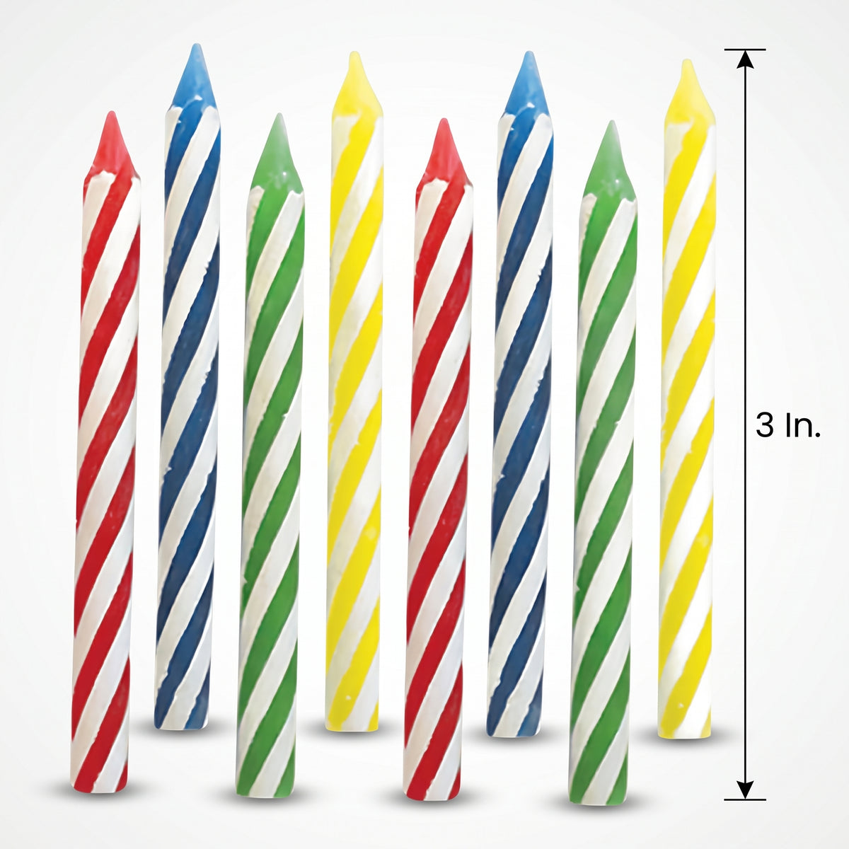Assorted Spiral Birthday Candles - Vibrant Primary Colors