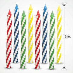 Assorted Spiral Birthday Candles - Vibrant Primary Colors