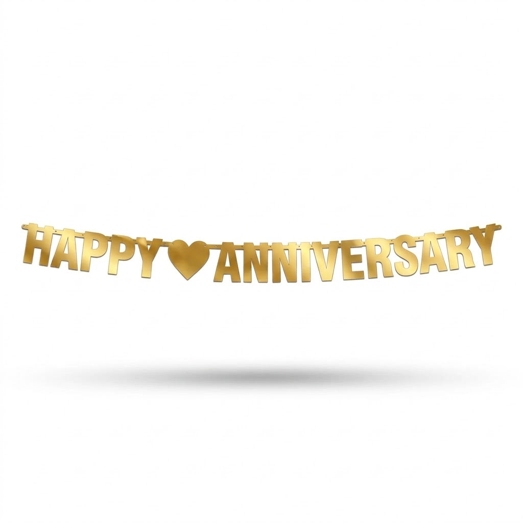 Gold "Happy Anniversary" Letter Banner
