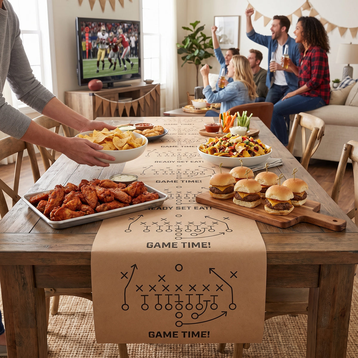 Football Playbook Paper Table Runner - 72-Inch