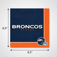 Denver Broncos NFL Luncheon Napkins - 6.5 In. x 6.5 In.
