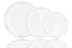 7.5 In. Clear Victorian Design Plates | 20 Count