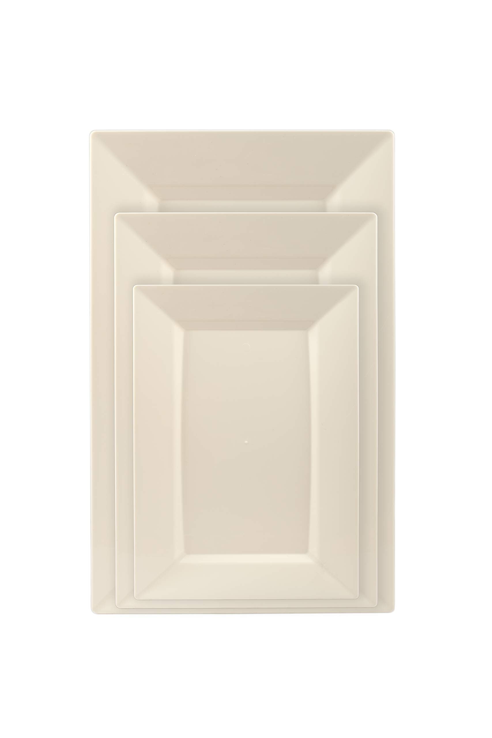 7.5 In. Ivory Rectangular Plates | 10 Count