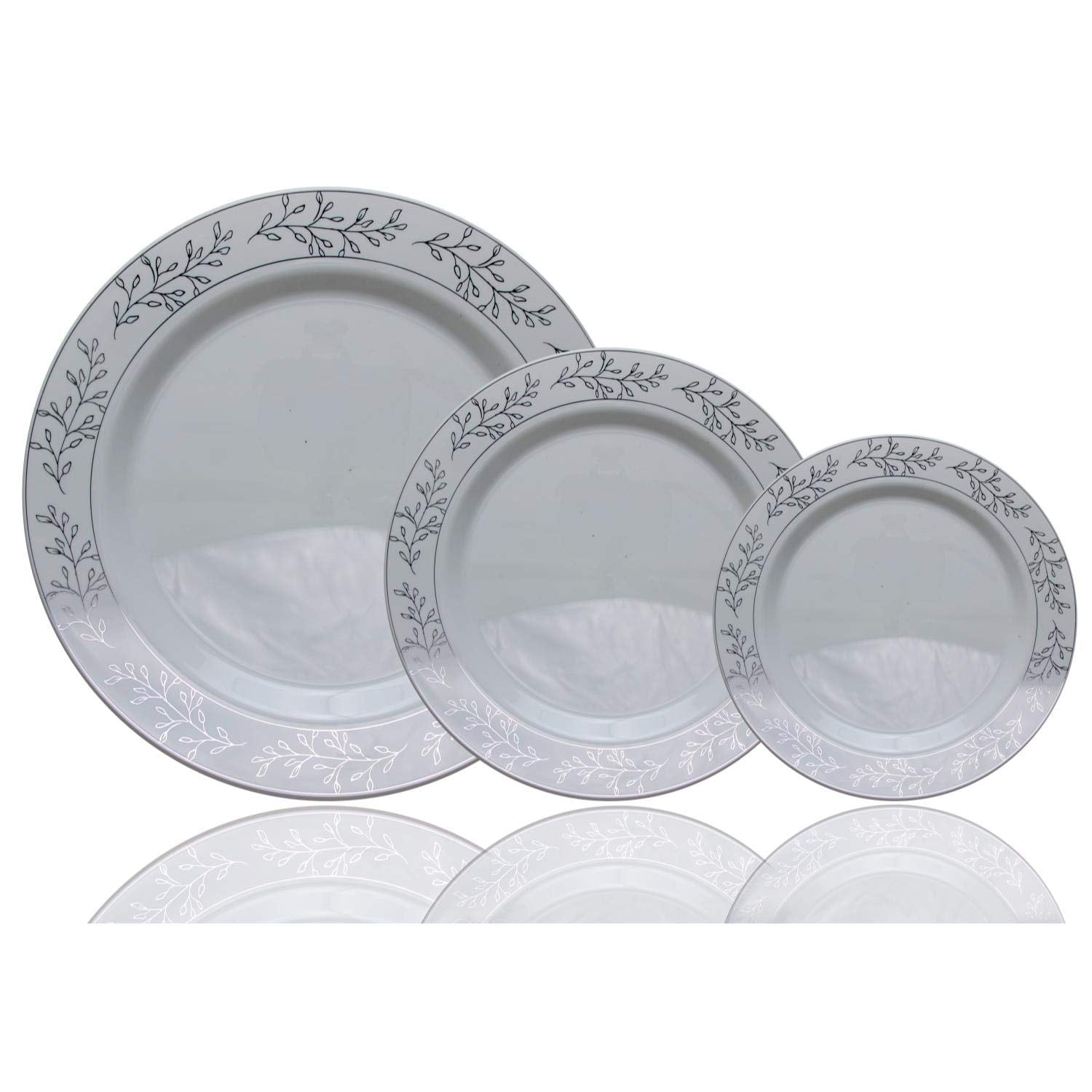 7.5 In. Silver Leaf Premium Plates | 10 Count