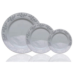 7.5 In. Silver Leaf Premium Plates | 10 Count