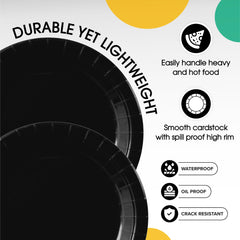 7 In. Black Paper Plates | 100 Count