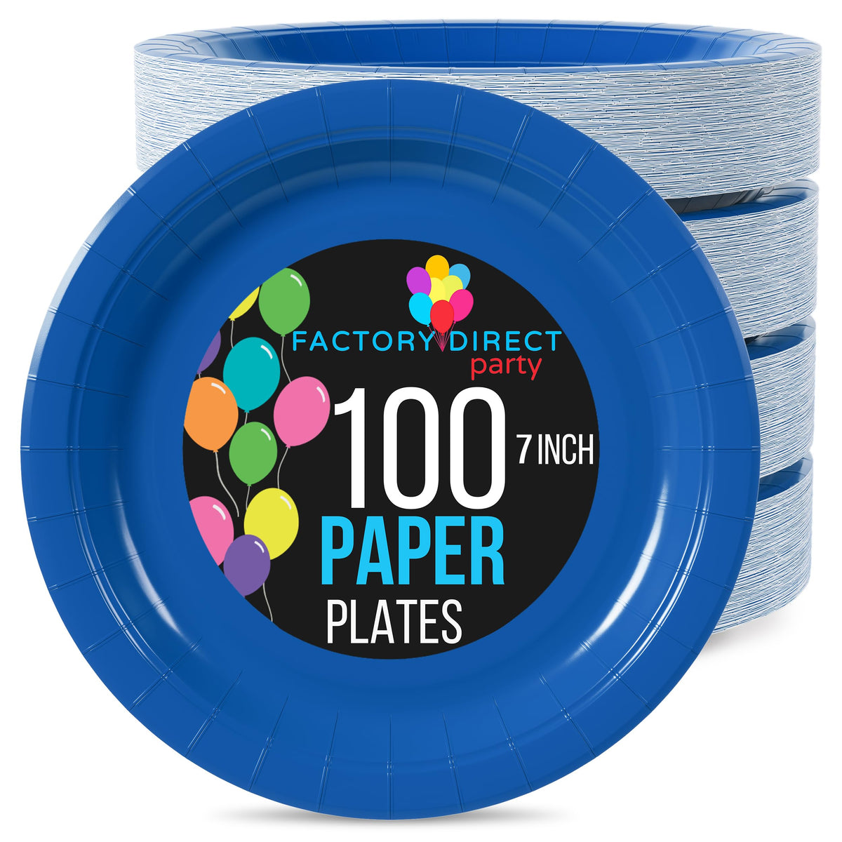 Little Gym - 7 In. Dark Blue Paper Plates | 100 Count