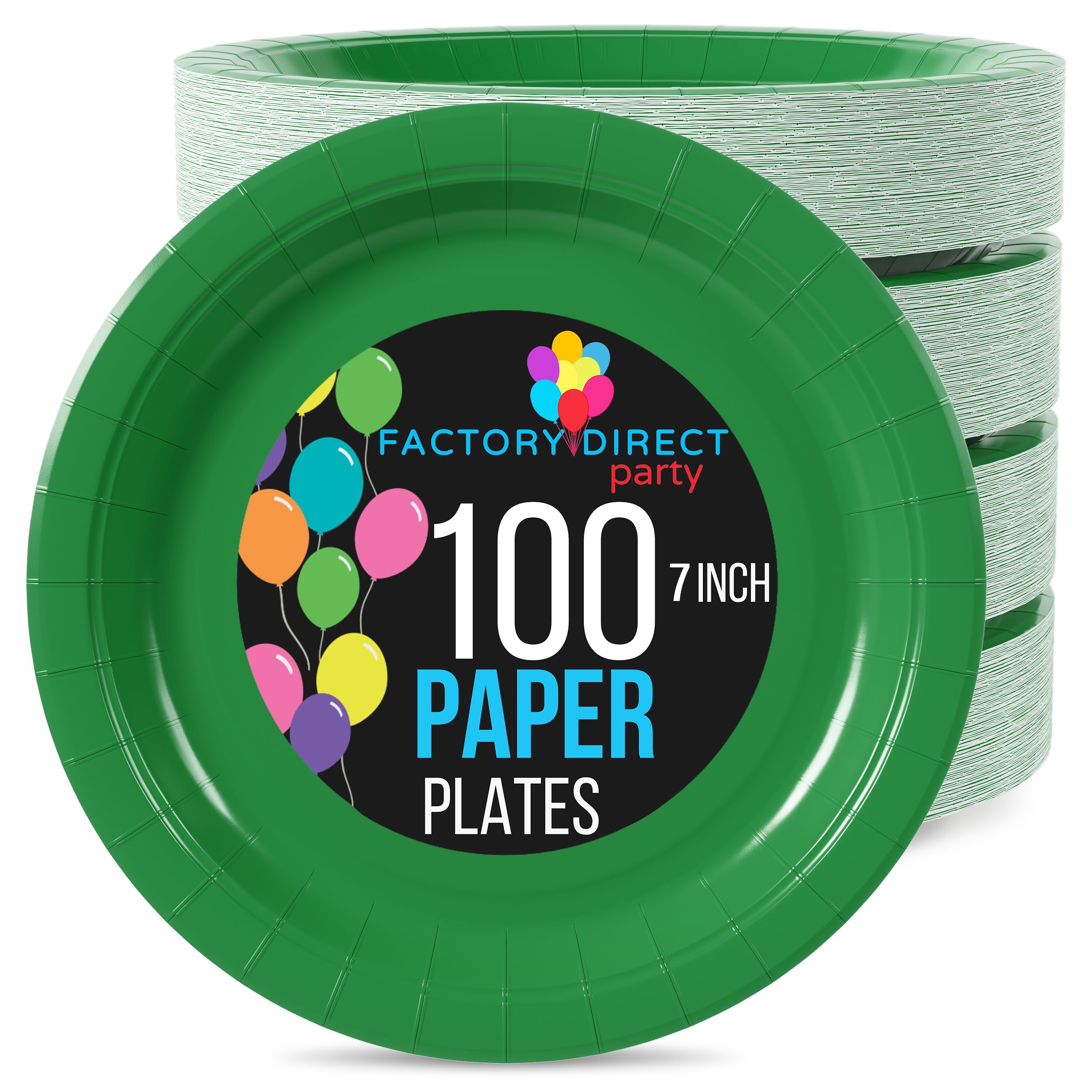 7 In. Emerald Green Paper Plates | 100 Count