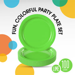 Little Gym - 7 In. Lime Green Paper Plates | 100 Count