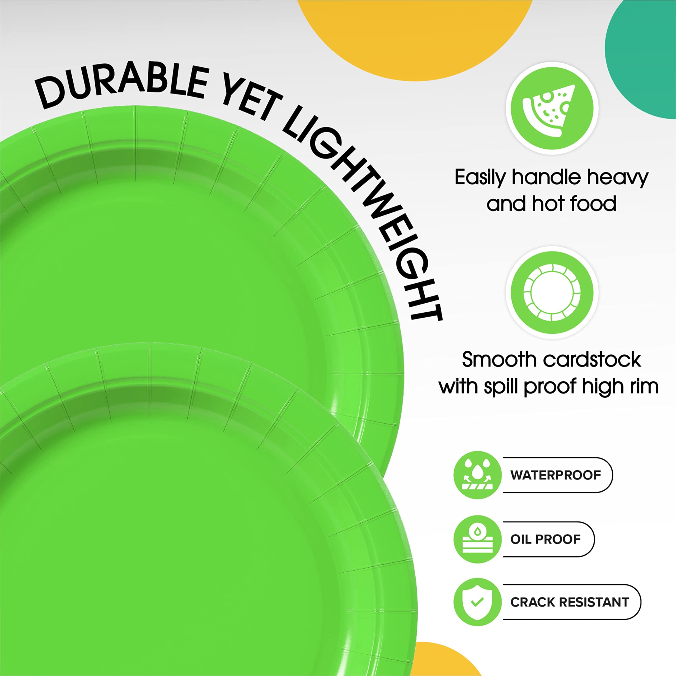 Unleashed - 7 In. Lime Green Paper Plates | 100 Count