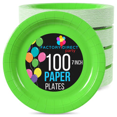 Unleashed - 7 In. Lime Green Paper Plates | 100 Count