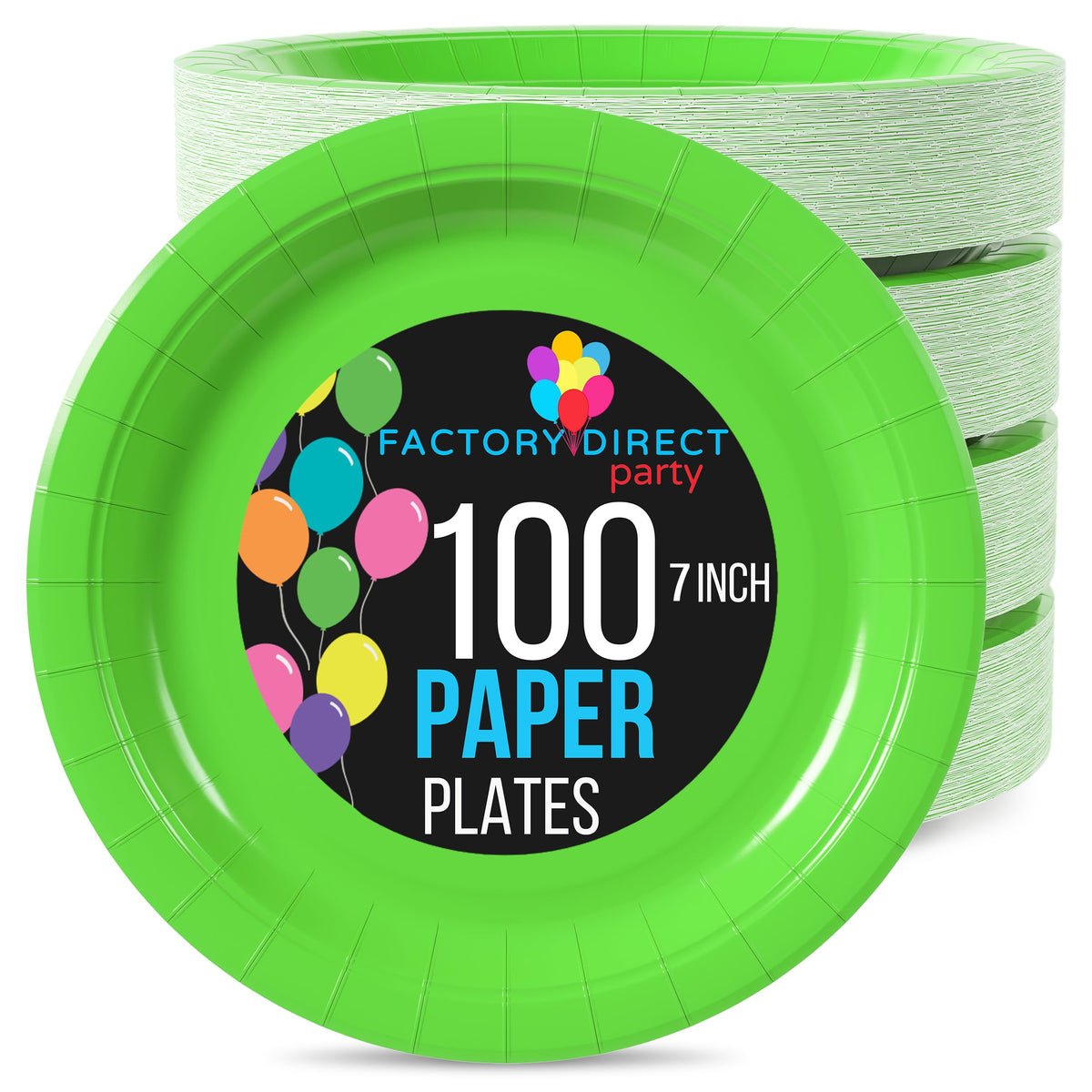 Little Gym - 7 In. Lime Green Paper Plates | 100 Count