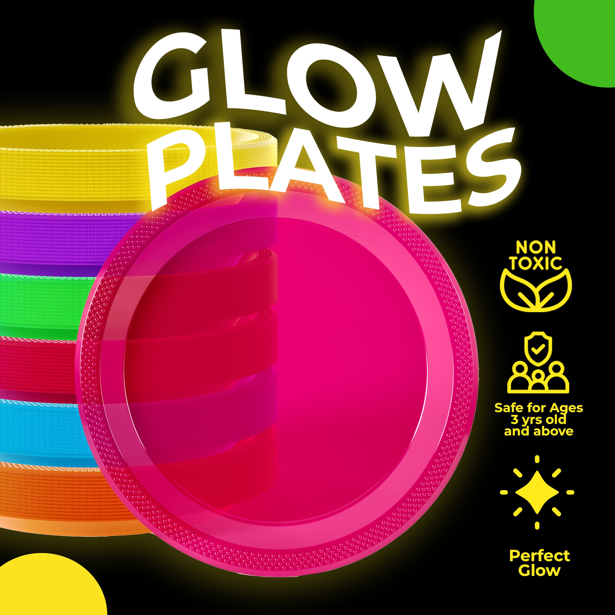 7 In. Neon Assorted Color Plastic Plates | 120 Count