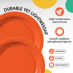 Little Gym - 7 In. Orange Paper Plates | 100 Count