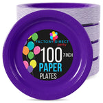 7 In. Purple Paper Plates | 100 Count