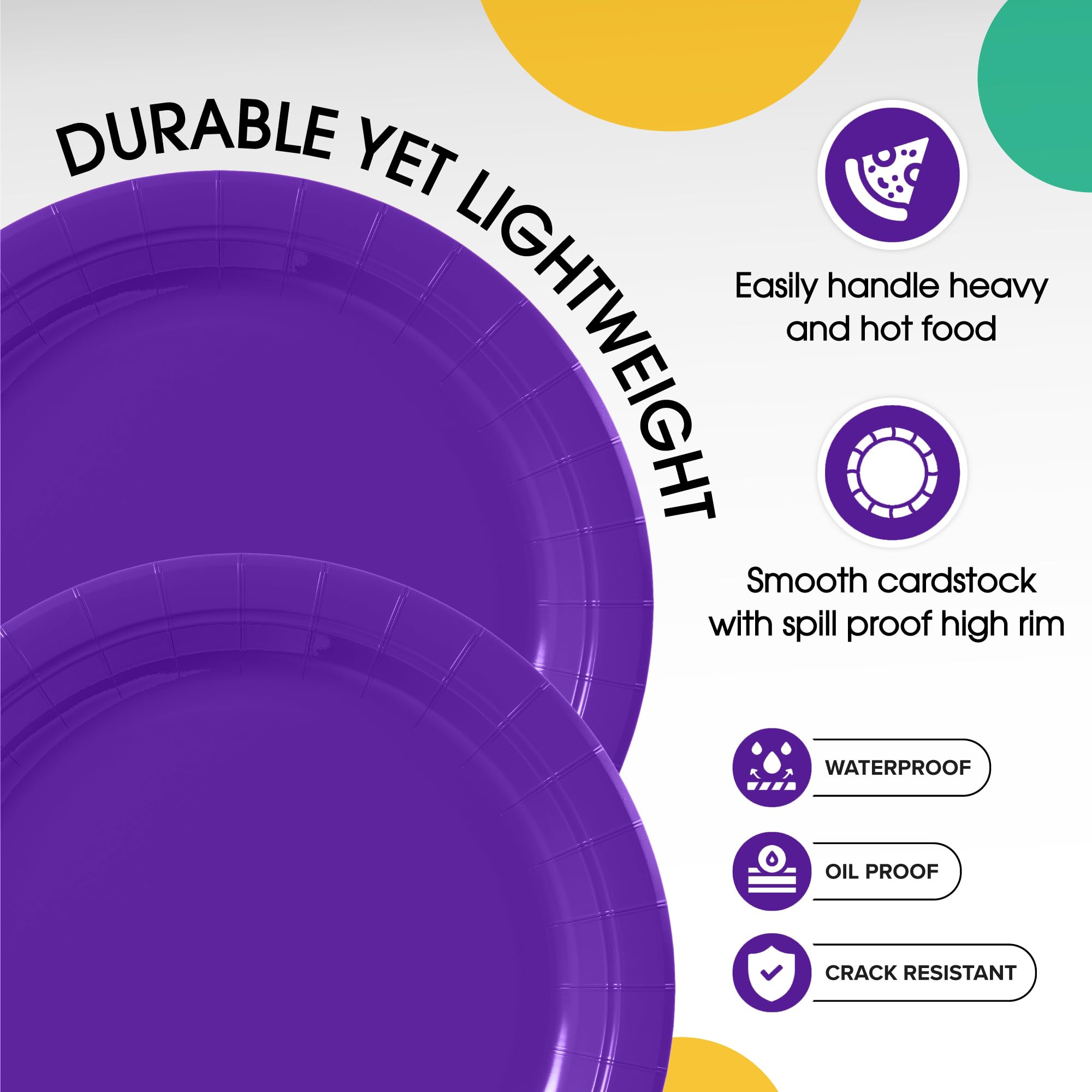 7 In. Purple Paper Plates | Case of 1000