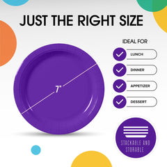 7 In. Purple Paper Plates | Case of 1000