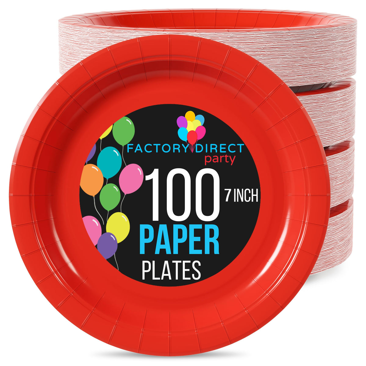 7 In. Red Paper Plates | 100 Count