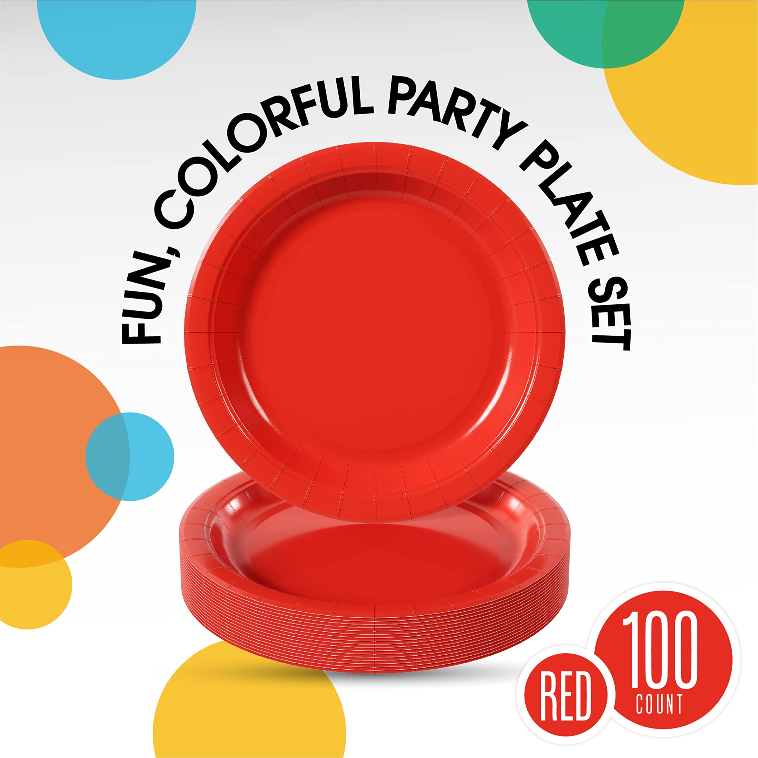 7 In. Red Paper Plates | 100 Count