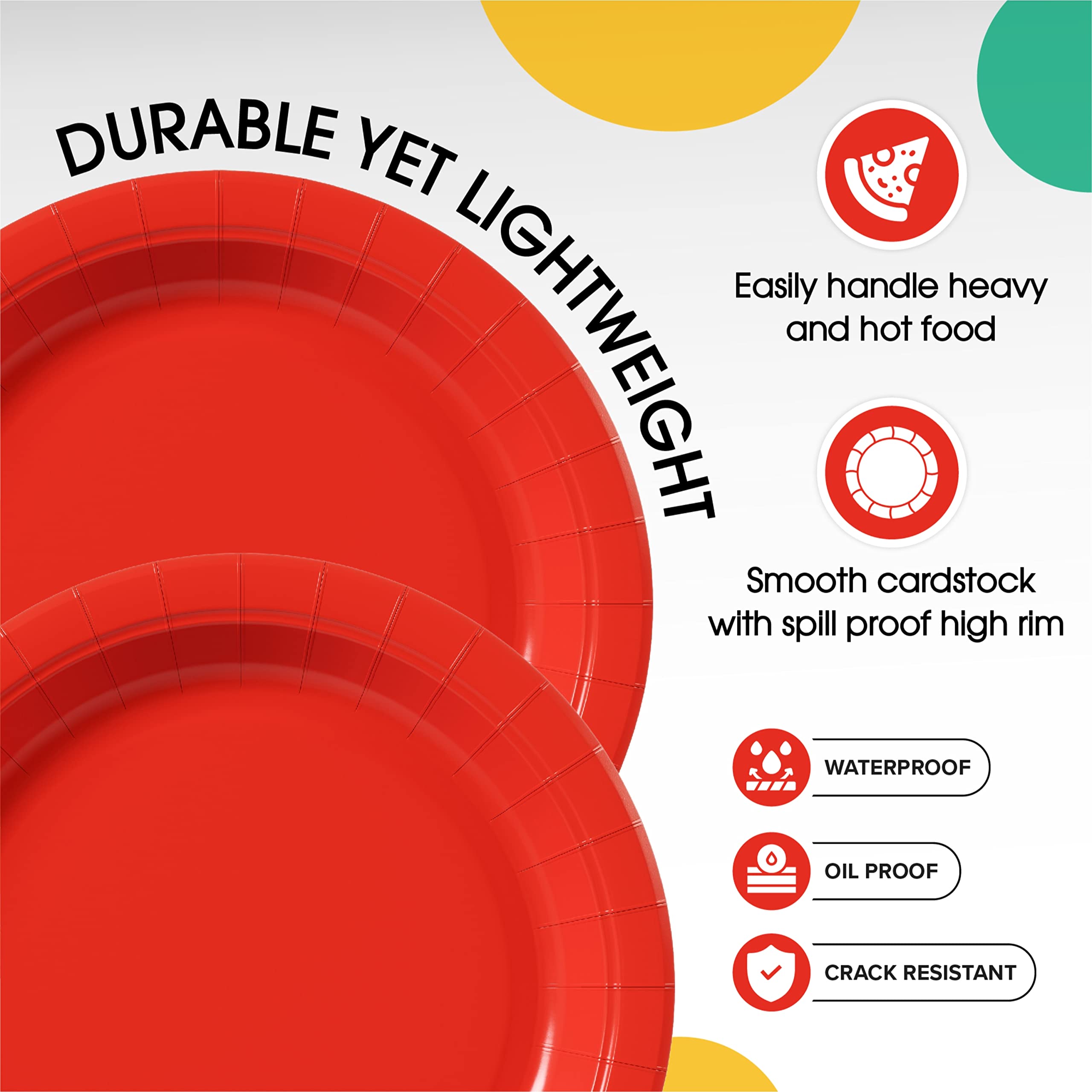 Unleashed - 7 In. Red Paper Plates | 100 Count